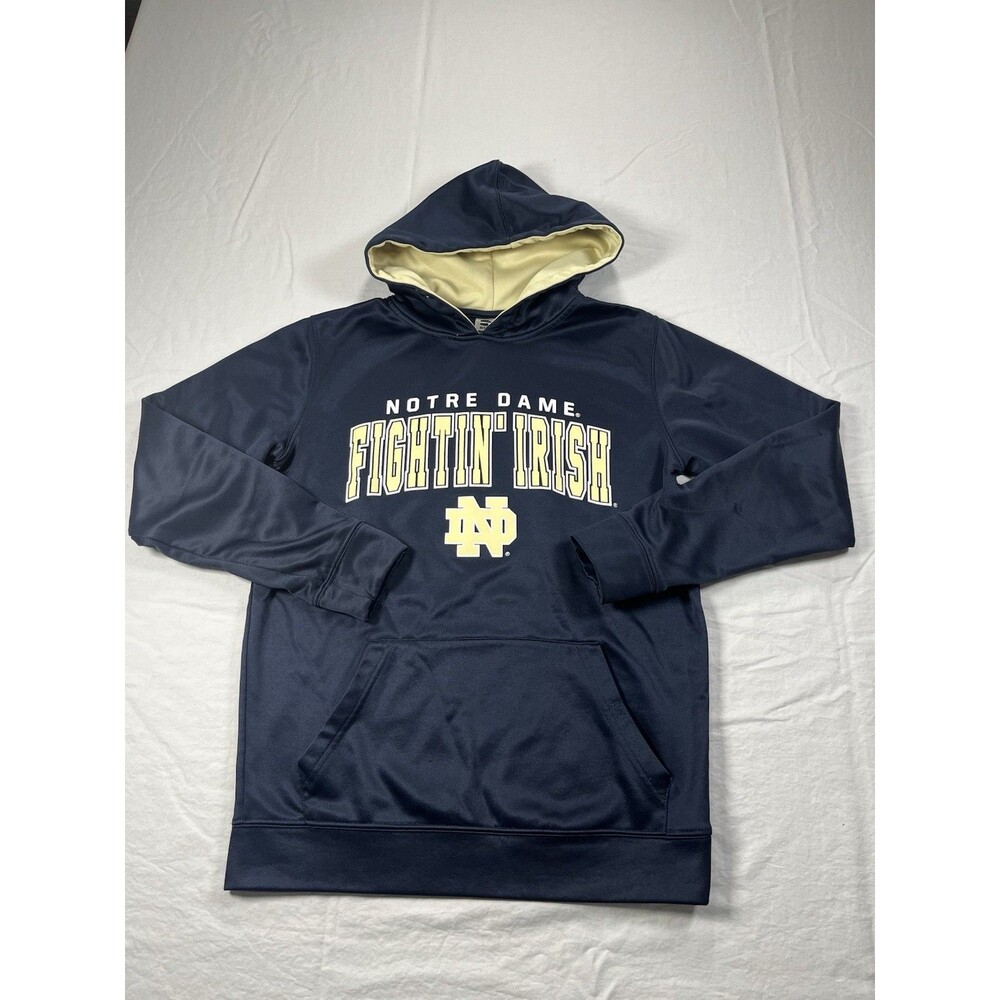 Notre Dame Fightin Irish Hooded Sweatshirt Size Small Blue/Gold NCAA Football